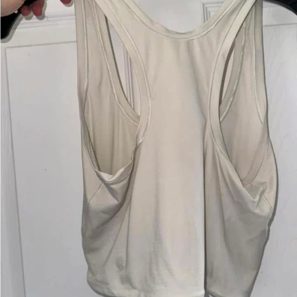 Lululemon Athletica Cream Relaxed Cut Out Tank Top